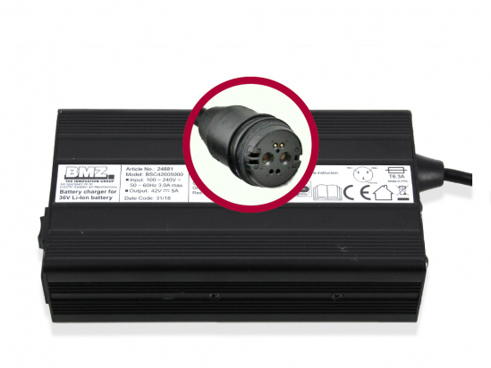 [30021000] BMZ charger 42V 5A, Rosenberger, 24881-1